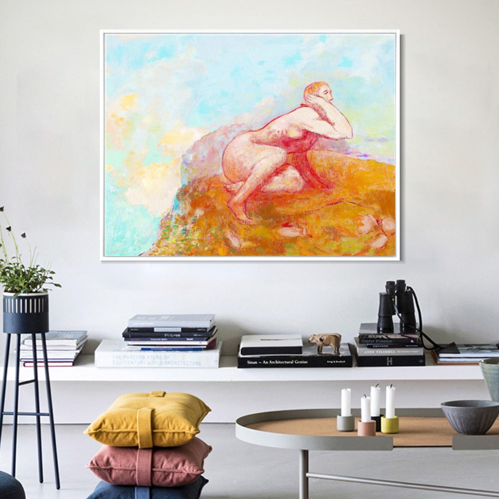 INVIN ART Framed Canvas Series#088 by Odilon Redon Wall Art Living Room Home Office Decorations