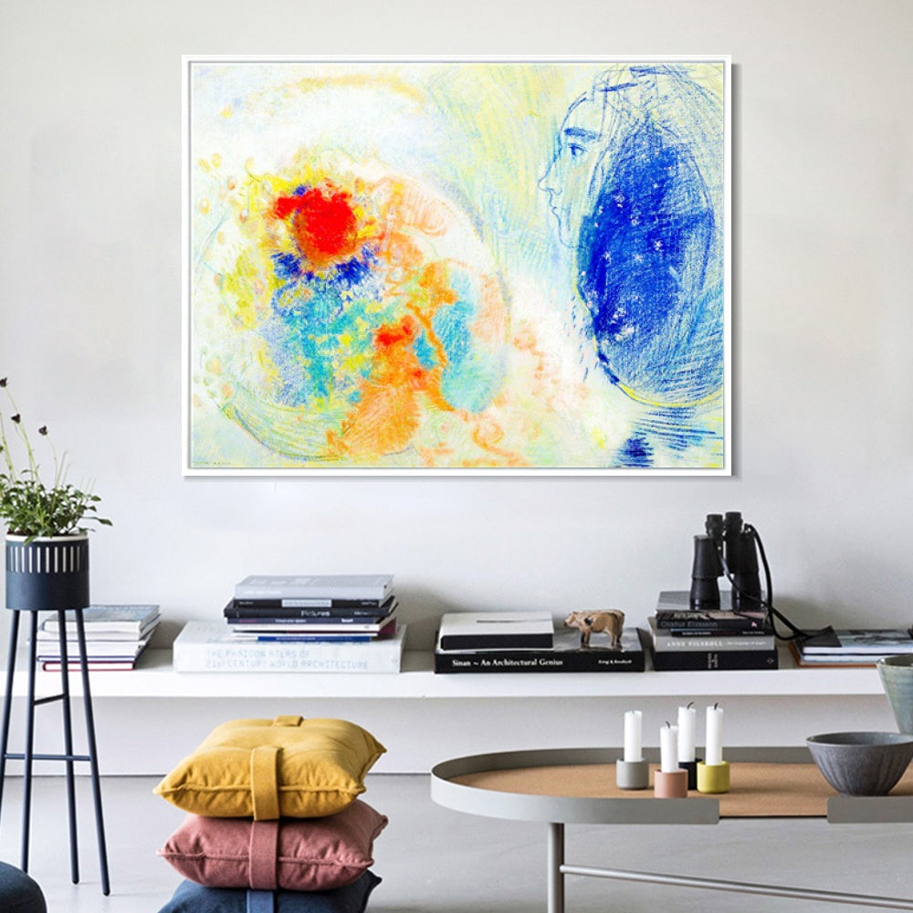 INVIN ART Framed Canvas Series#091 by Odilon Redon Wall Art Living Room Home Office Decorations