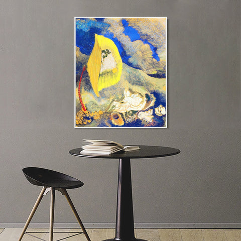 INVIN ART Framed Canvas Series#093 by Odilon Redon Wall Art Living Room Home Office Decorations