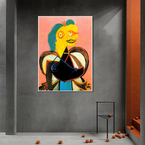 INVIN ART Framed Canvas Giclee Print Art 1937 Portrait de Lee Miller by Pablo Picasso Wall Art Living Room Home Office Decorations