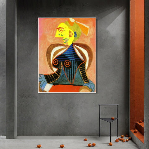 INVIN ART Framed Canvas Giclee Print Art 1937 Portrait de Lee Miller#2 by Pablo Picasso Wall Art Living Room Home Office Decorations