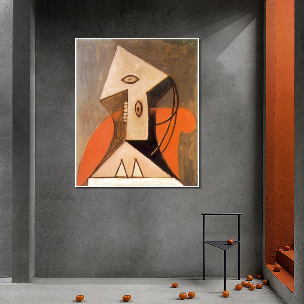 INVIN ART Framed Canvas Giclee Print Art 1929 Femme dans un fauteuil rouge by Pablo Picasso Wall Art