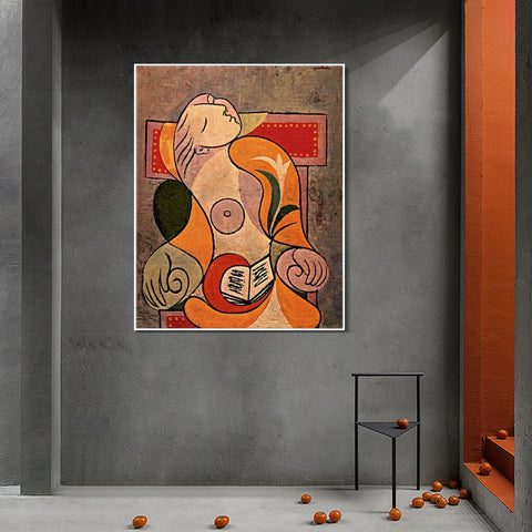 INVIN ART Framed Canvas Giclee Print Art 1932 La lecture by Pablo Picasso Wall Art Living Room Home Office Decorations