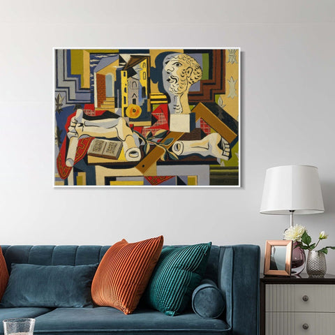 INVIN ART Framed Canvas Giclee Print Art Series#393 by Pablo Picasso Wall Art Living Room Home Office Decorations