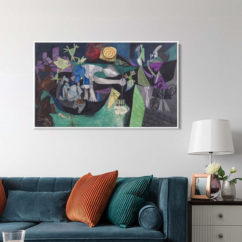 INVIN ART Framed Canvas Giclee Print Art Series#395 by Pablo Picasso Wall Art Living Room Home Office Decorations