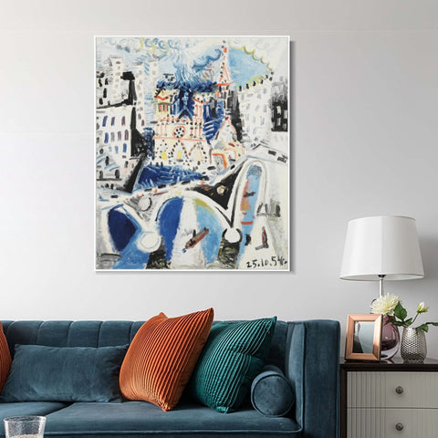 INVIN ART Framed Canvas Giclee Print Art Series#396 by Pablo Picasso Wall Art Living Room Home Office Decorations