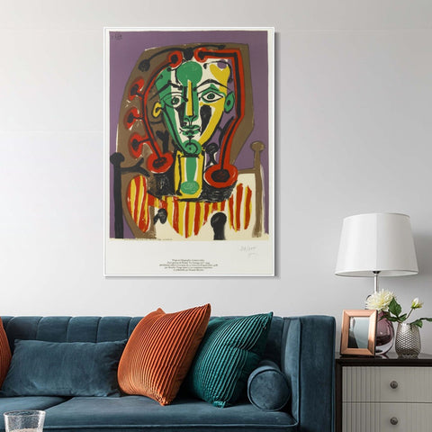 INVIN ART Framed Canvas Giclee Print Art Series#400 by Pablo Picasso Wall Art Living Room Home Office Decorations
