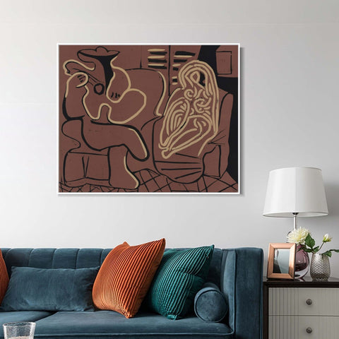 INVIN ART Framed Canvas Giclee Print Art Series#402 by Pablo Picasso Wall Art Living Room Home Office Decorations