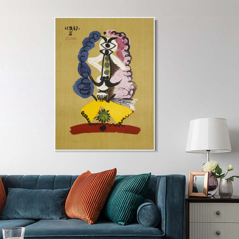 INVIN ART Framed Canvas Giclee Print Art Series#411 by Pablo Picasso Wall Art Living Room Home Office Decorations