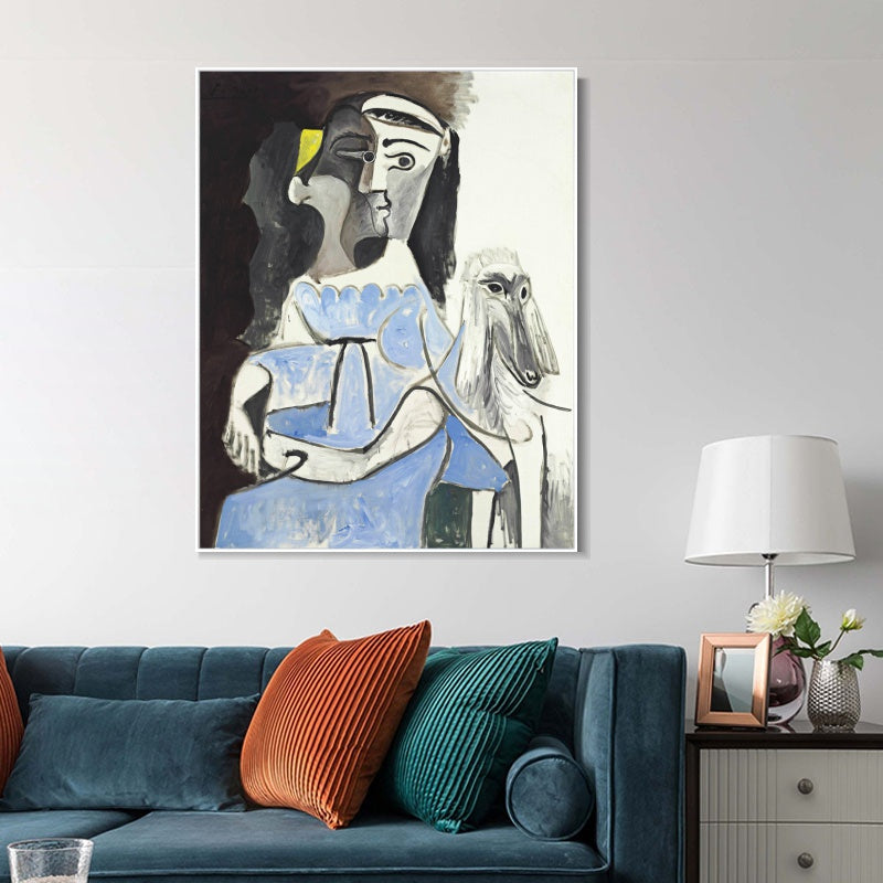 INVIN ART Framed Canvas Giclee Print Art Series#413 by Pablo Picasso Wall Art
