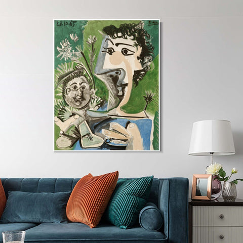 INVIN ART Framed Canvas Giclee Print Art Menton by Pablo Picasso Wall Art Living Room Home Office Decorations