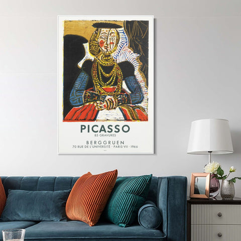 INVIN ART Framed Canvas Giclee Print Art Bust of a woman after Cranach the Younger by Pablo Picasso Wall Art Living Room Home Office Decorations