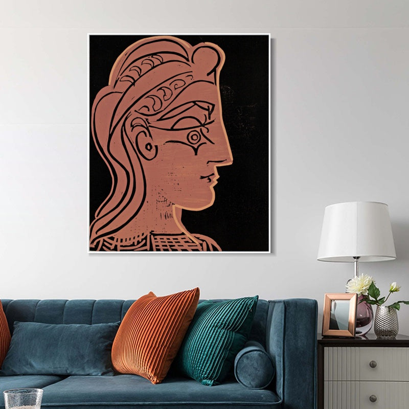 INVIN ART Framed Canvas Giclee Print Art Woman's profile t-shirt by Pablo Picasso Wall Art