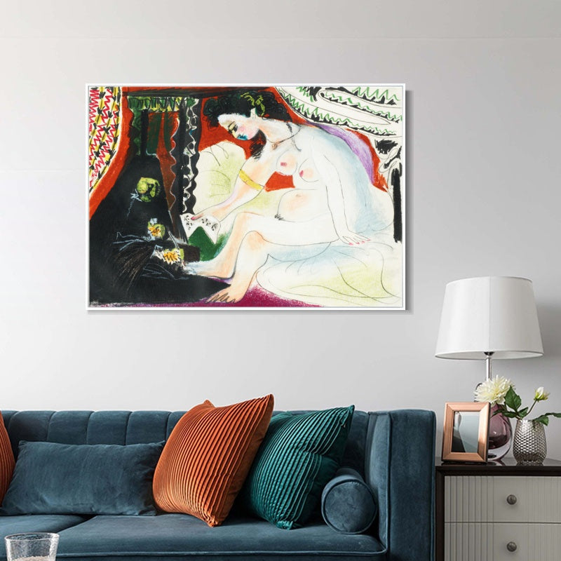 INVIN ART Framed Canvas Giclee Print Art Series#447 by Pablo Picasso Wall Art