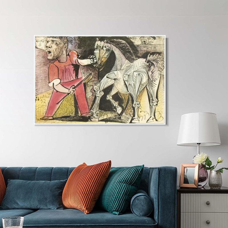 INVIN ART Framed Canvas Giclee Print Art Series#457 by Pablo Picasso Wall Art