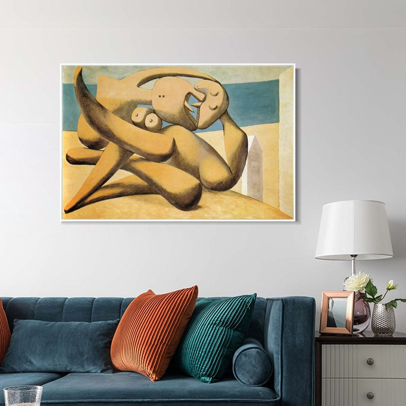 INVIN ART Framed Canvas Giclee Print Art 1931 Figures by the sea by Pablo Picasso Wall Art