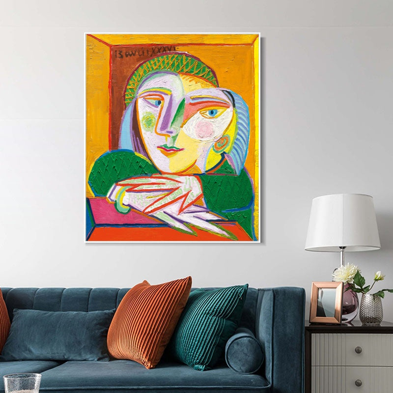 INVIN ART Framed Canvas Giclee Print Art Woman's head by Pablo Picasso Wall Art