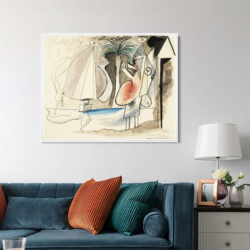INVIN ART Framed Canvas Giclee Print Art Series#466 by Pablo Picasso Wall Art