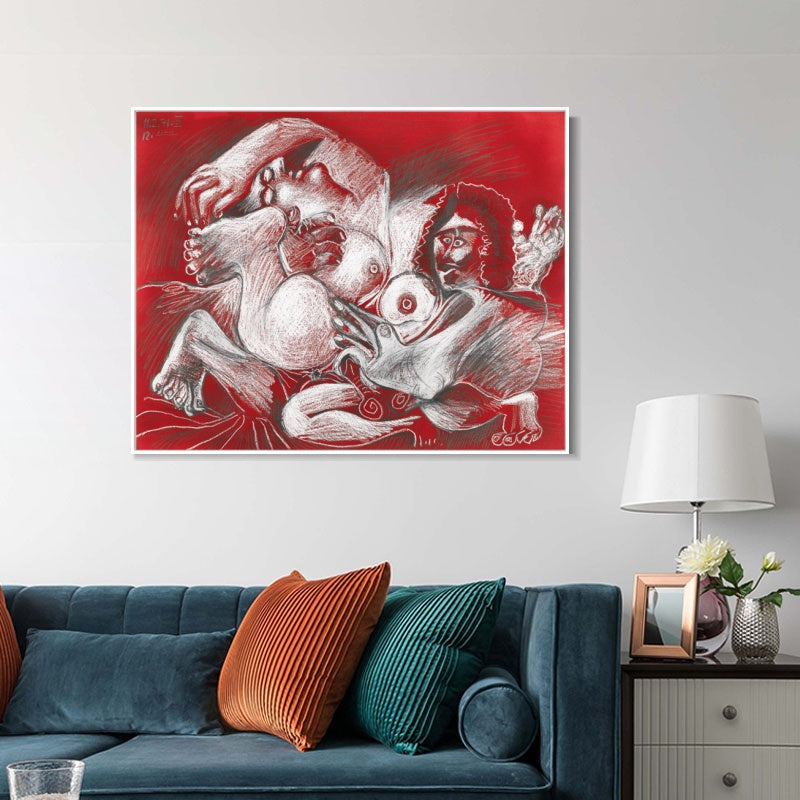 INVIN ART Framed Canvas Giclee Print Art Series#467 by Pablo Picasso Wall Art
