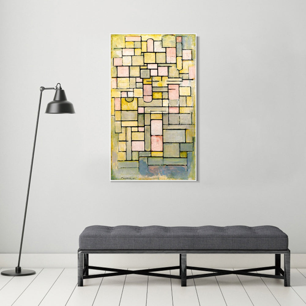INVIN ART Framed Canvas Series#065 by Piet Cornelies Mondrian Wall Art Living Room Home Office Decorations
