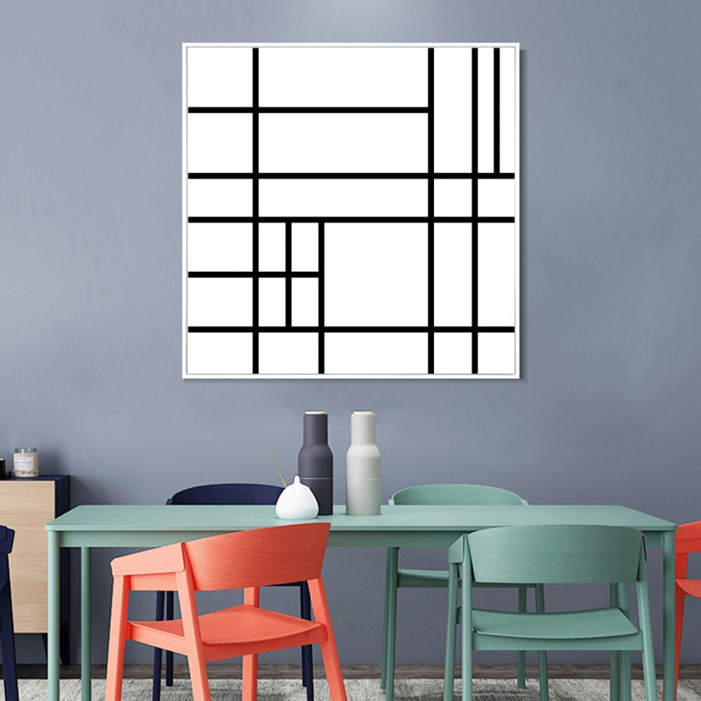 INVIN ART Framed Canvas Series#070 by Piet Cornelies Mondrian Wall Art Living Room Home Office Decorations