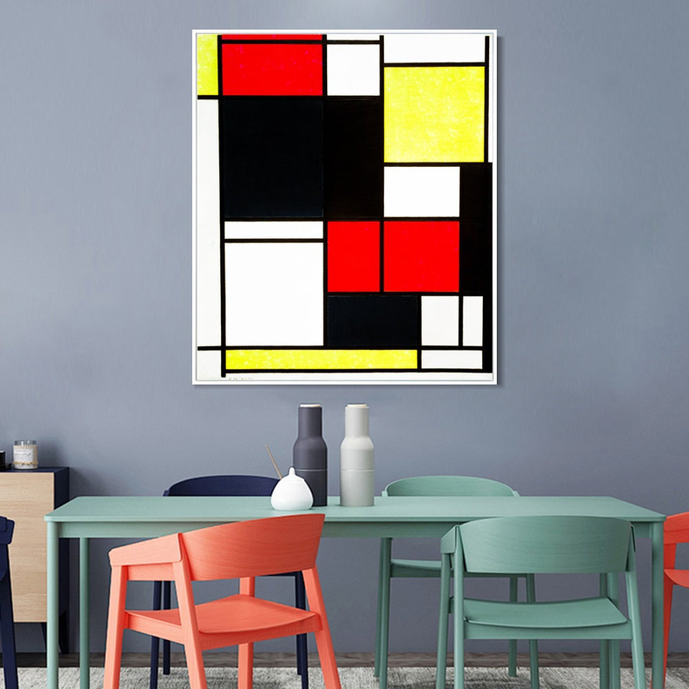 INVIN ART Framed Canvas Series#079 by Piet Cornelies Mondrian Wall Art Living Room Home Office Decorations
