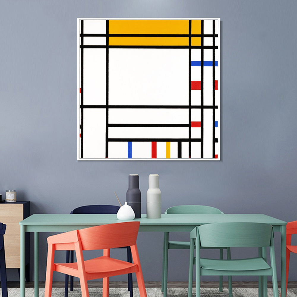 INVIN ART Framed Canvas Series#081 by Piet Cornelies Mondrian Wall Art Living Room Home Office Decorations