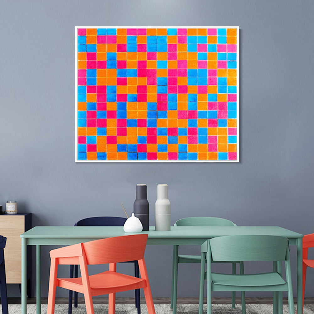 INVIN ART Framed Canvas Series#092 by Piet Cornelies Mondrian Wall Art Living Room Home Office Decorations