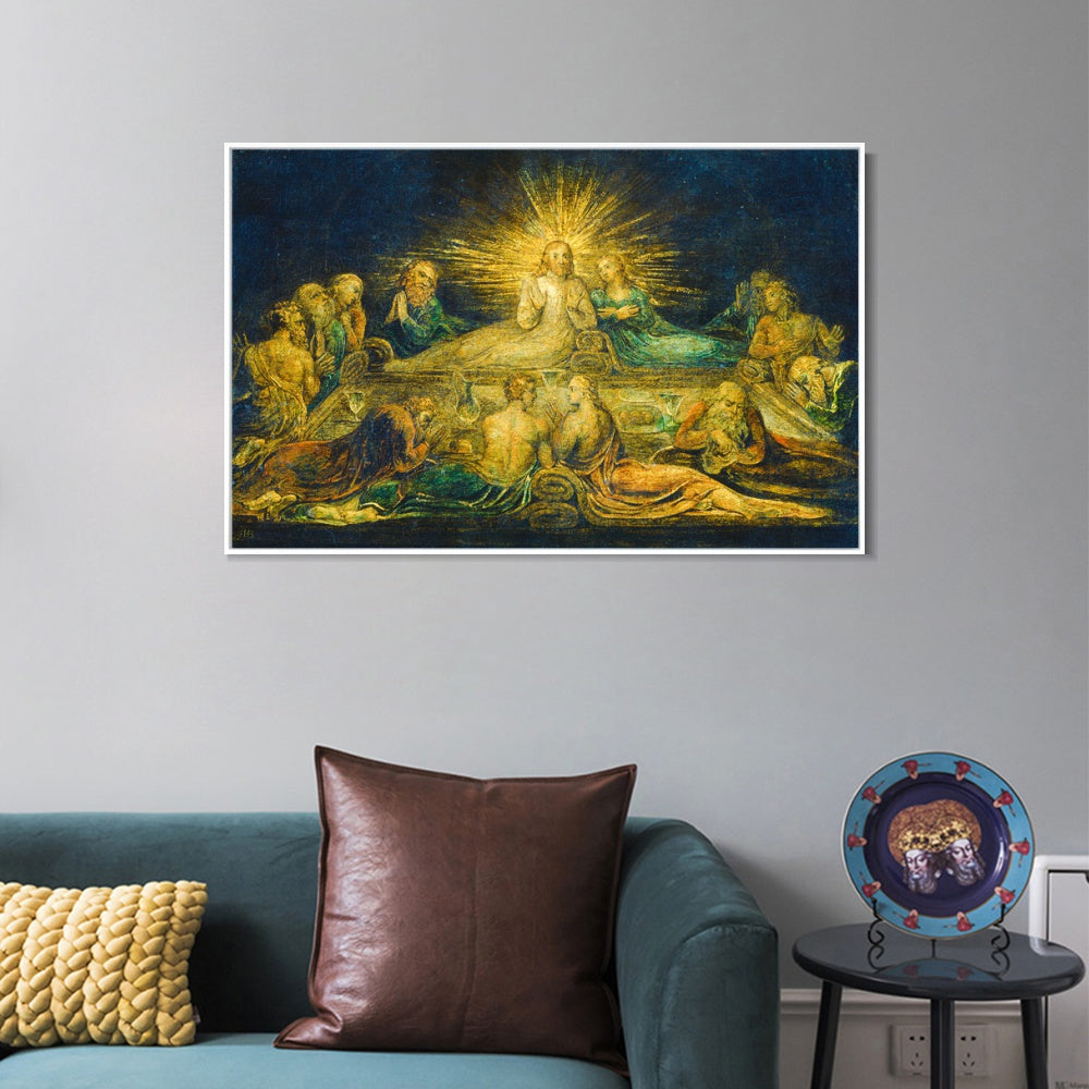 INVIN ART Framed Canvas Giclee Print Art Series#005 by William Blake Wall Art