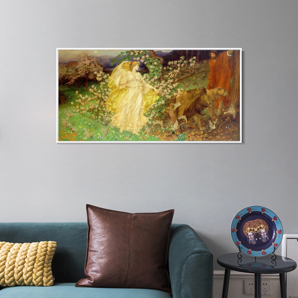 INVIN ART Framed Canvas Giclee Print Art Series#020 by William Blake Wall Art