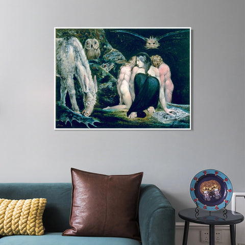 INVIN ART Framed Canvas Giclee Print Art The Night of Enitharmon's Joy by William Blake Wall Art Living Room Home Office Decorations