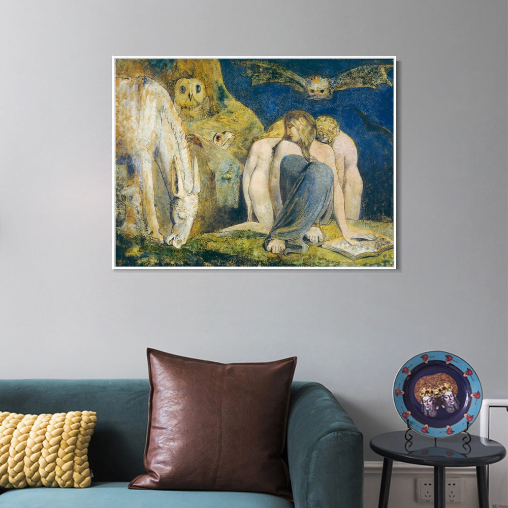 INVIN ART Framed Canvas Giclee Print Art The Night of Enitharmon's Joy#2 by William Blake Wall Art