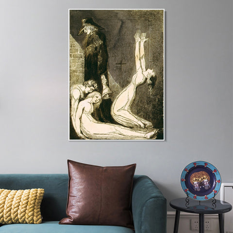 INVIN ART Framed Canvas Giclee Print Art Series#049 by William Blake Wall Art Living Room Home Office Decorations