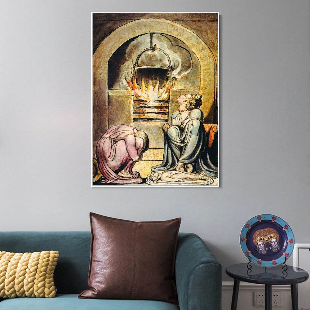 INVIN ART Framed Canvas Giclee Print Art Series#051 by William Blake Wall Art