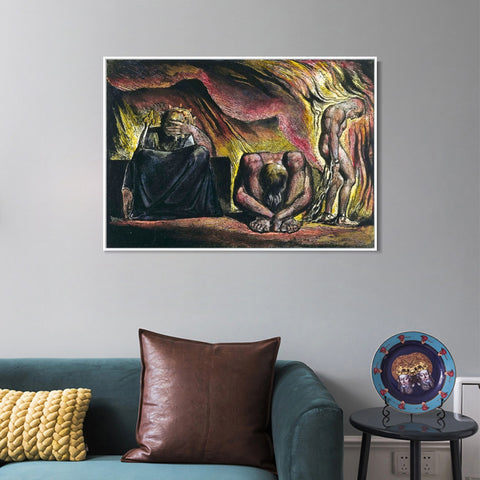 INVIN ART Framed Canvas Giclee Print Art Series#055 by William Blake Wall Art Living Room Home Office Decorations