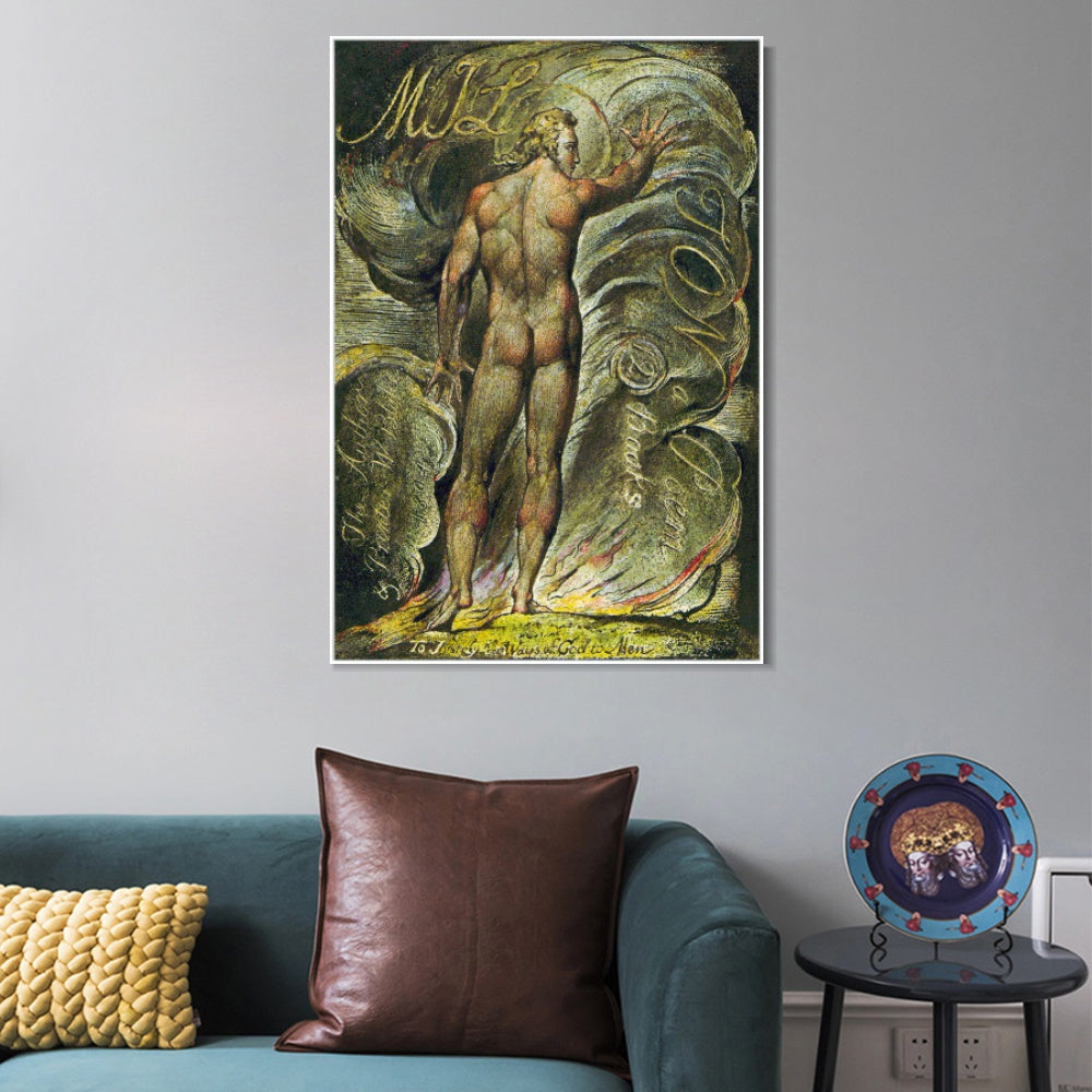 INVIN ART Framed Canvas Giclee Print Art Series#058 by William Blake Wall Art