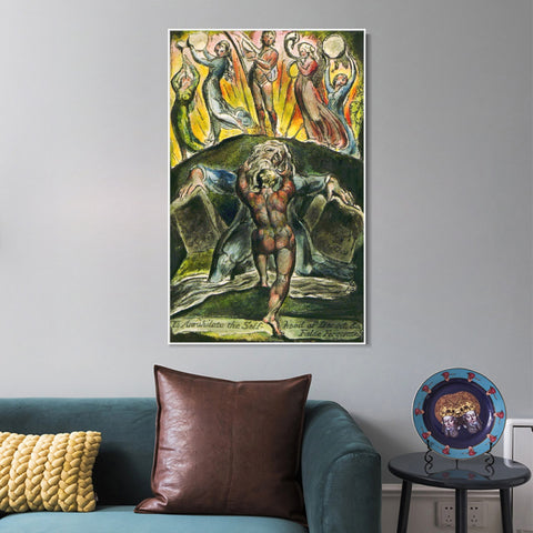 INVIN ART Framed Canvas Giclee Print Art Series#061 by William Blake Wall Art Living Room Home Office Decorations
