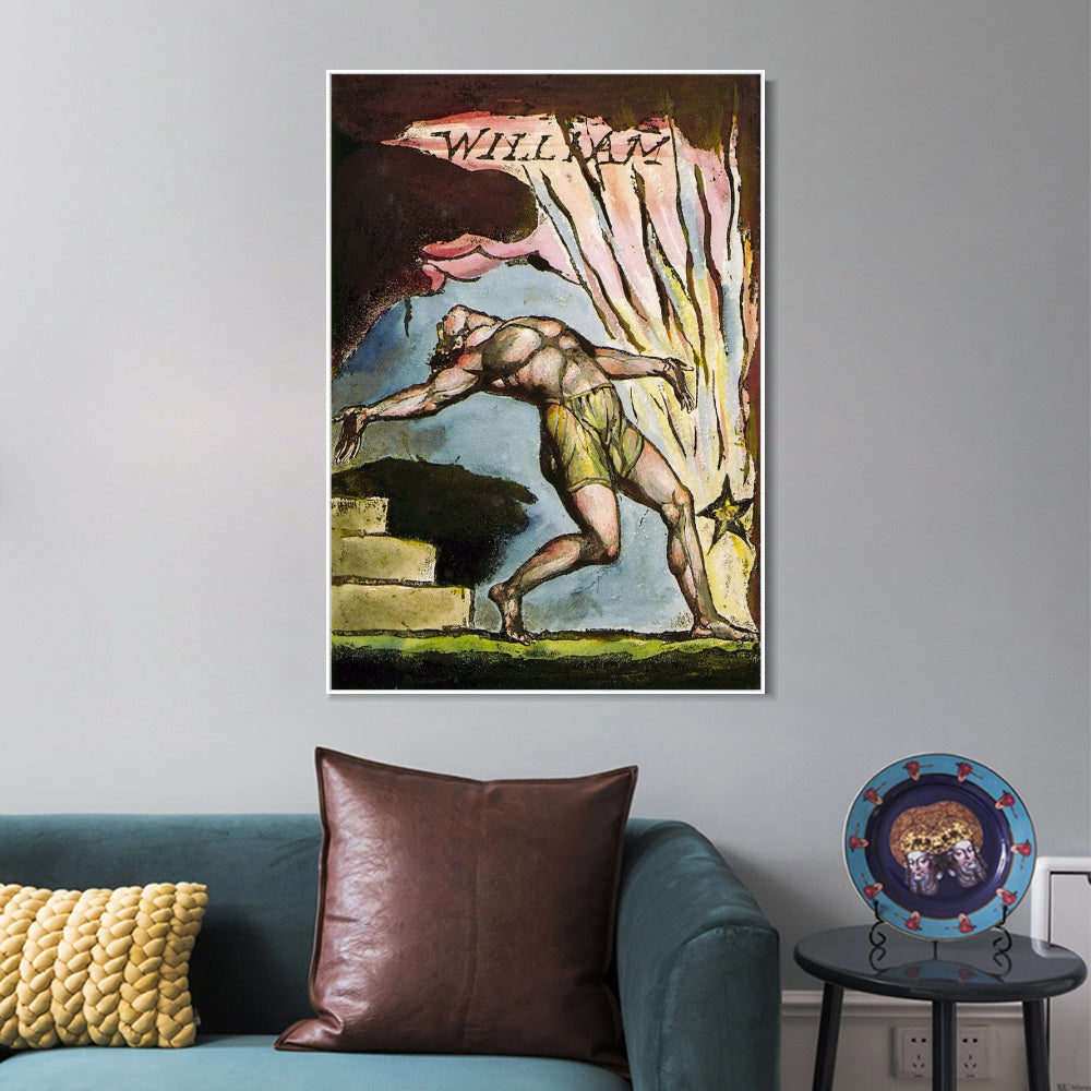 INVIN ART Framed Canvas Giclee Print Art Series#062 by William Blake Wall Art