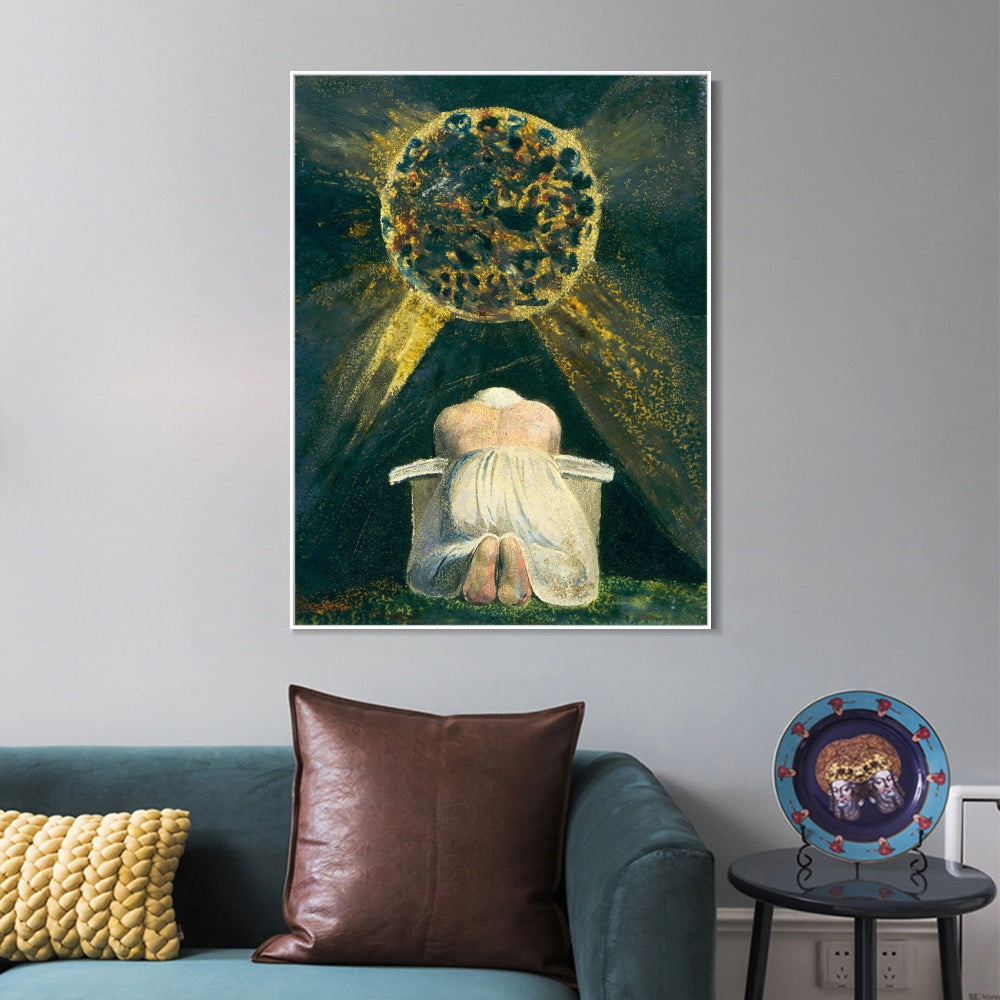 INVIN ART Framed Canvas Giclee Print Art SONG OF LOS#3 by William Blake Wall Art