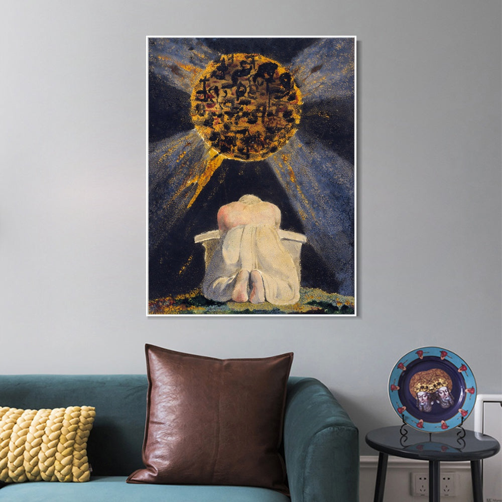 INVIN ART Framed Canvas Giclee Print Art SONG OF LOS#4 by William Blake Wall Art