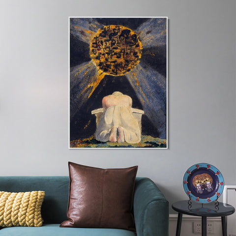INVIN ART Framed Canvas Giclee Print Art SONG OF LOS#4 by William Blake Wall Art Living Room Home Office Decorations