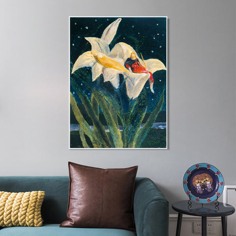 INVIN ART Framed Canvas Giclee Print Art Series#082 by William Blake Wall Art Living Room Home Office Decorations