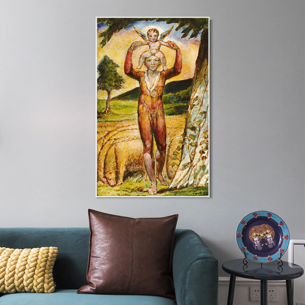 INVIN ART Framed Canvas Giclee Print Art Songs of Innocence and of Experience by William Blake Wall Art