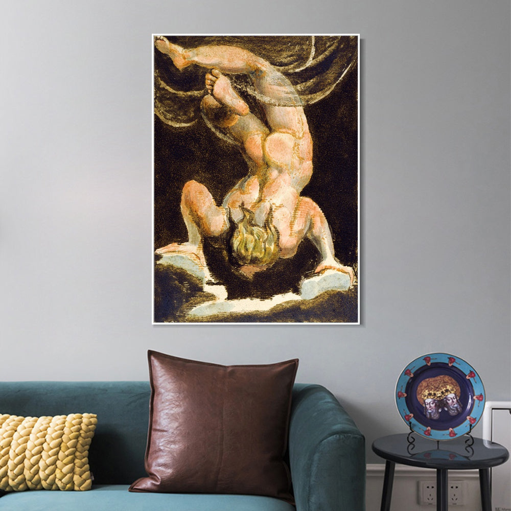 INVIN ART Framed Canvas Giclee Print Art Series#094 by William Blake Wall Art