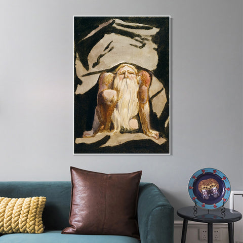 INVIN ART Framed Canvas Giclee Print Art Series#095 by William Blake Wall Art Living Room Home Office Decorations
