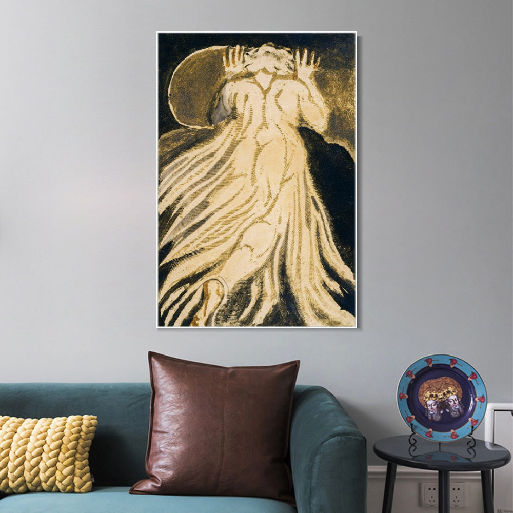INVIN ART Framed Canvas Giclee Print Art Series#097 by William Blake Wall Art