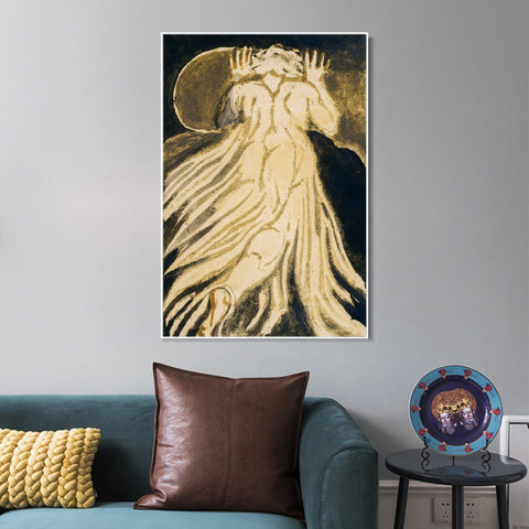 INVIN ART Framed Canvas Giclee Print Art Series#097 by William Blake Wall Art Living Room Home Office Decorations