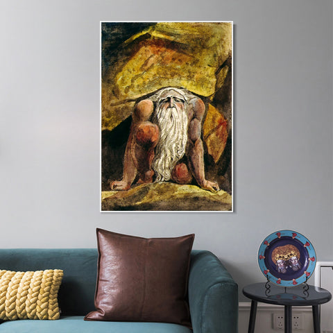 INVIN ART Framed Canvas Giclee Print Art Series#098 by William Blake Wall Art Living Room Home Office Decorations