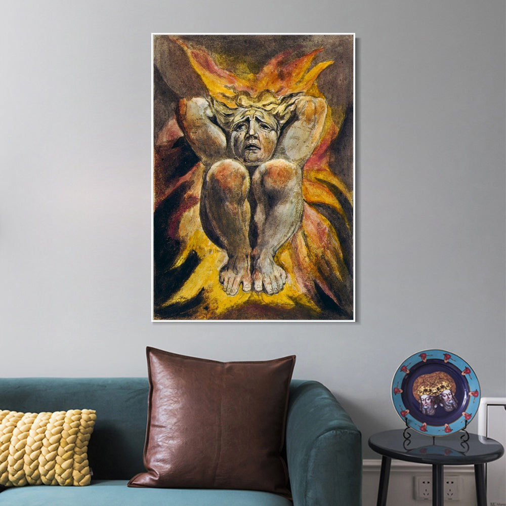 INVIN ART Framed Canvas Giclee Print Art Series#099 by William Blake Wall Art