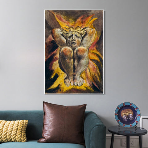 INVIN ART Framed Canvas Giclee Print Art Series#099 by William Blake Wall Art Living Room Home Office Decorations